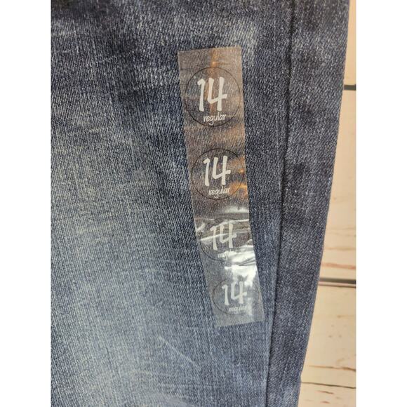 NWT Justice Blue Denim Simply Low Skinny Boot Jeans Junior Size 14R - Picture 9 of 10